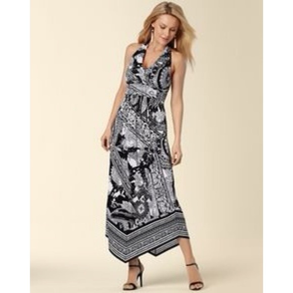 Soma Dresses & Skirts - SOMA Drama Sleeveless Halter Dress with Scarf Hem Size XL